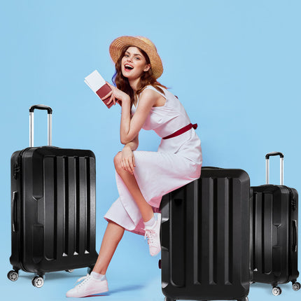 Slimbridge 20"24"28" 3PC Luggage Sets Black-1975420478185148422