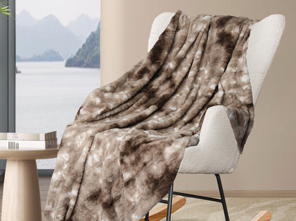 Dreamz Luxury Tie-dyed Blanket Brown 152cm x 203cm-1910112187532316679
