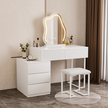 Levede Dressing Table Stool Set with Mirror Led-1973193503580229638