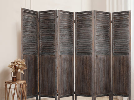 Levede 6 Panel Partition Room Divider Brown-1864184741180346374