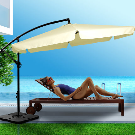 Mountview 3M Outdoor Umbrella Beach Beige With Base-1975420433687777286