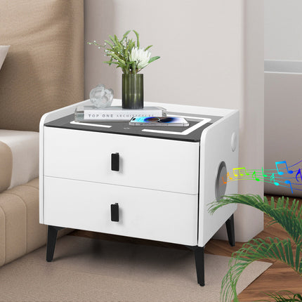 Levede Bedside Table LED Lights Drawers Storage-1910112205802704903