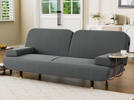 LEVEDE  CONVERTIBLE SOFABED WITH USB CHARGE AND SIDE TABLE-1910112208151515143