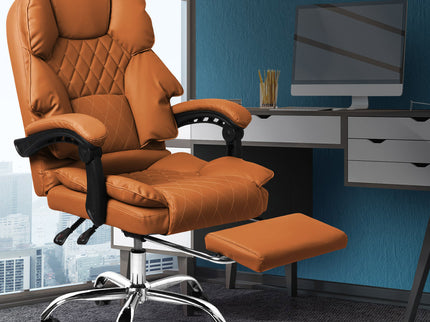 Levede Gaming Chair Office Computer Brown Footrest-1864184461999083526