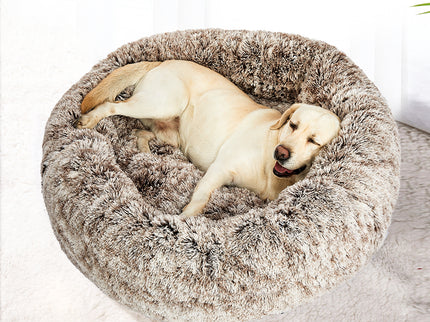 PaWz Pet Bed Cat Dog Donut Nest Calming M Brown Medium-1864184499311611910
