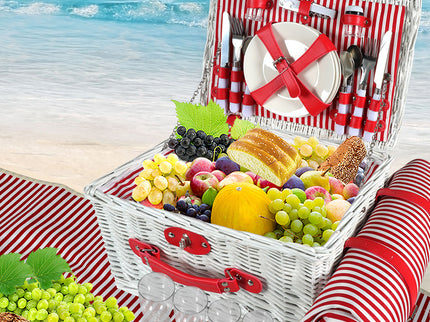 Picnic Basket Set Baskets 4 Person Wicker-1910113180965801990