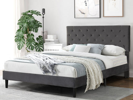 Levede Bed Frame Queen Size Mattress Grey-1910113210292375558