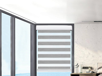 Marlow Blackout Zebra Roller Blind Curtains 60x210 Grey-1910113278726639622