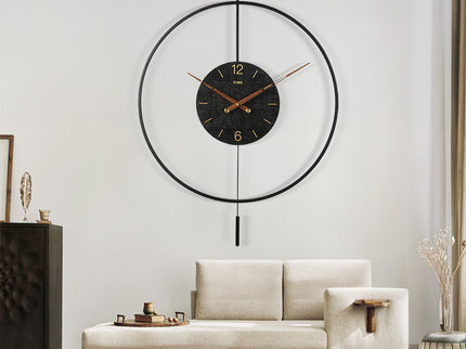 Yezi Round Wall Clock 60cm Large Modern Home Decoration-1910112270034276358