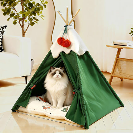 Pawz Pet Tent Dog Cat Tent Bed Washable Indoor Green-2029387296536662022