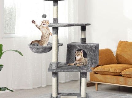 PaWz 130cm Cat Tree Toy Scratching Post Grey-1910113147910492166