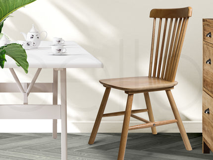 Levede 2x Dining Chairs Kitchen Windor Oak-1942353393267904518