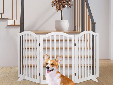 PaWz Wooden Pet Gate Dog Fence Safety White-1864184532694077446