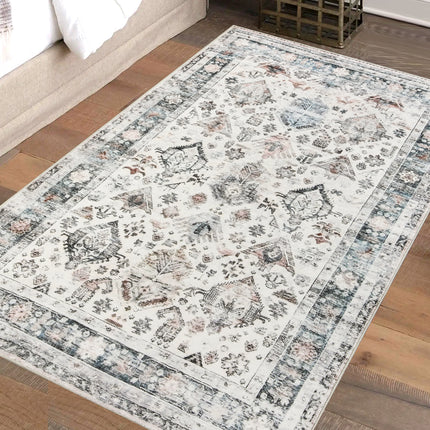 Marlow  Floor Rug Vintage Short Pile Washable Carpet Soft Plush Non Slip 160x120-1954802389043253255