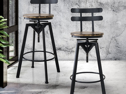 Levede 1x Bar Stool Industrial Adjustable-1910113242009702406