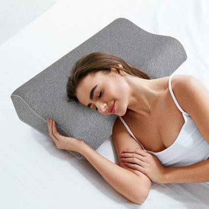 Dreamz Memory Foam Pillow Pillowcase Supprt Grey Rebound-1954802476674846726