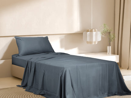 Dreamz 3pcs Sinigle Size 100% Bamboo Bed Sheet Set in Charcoal Colour Single-1942353309650259974