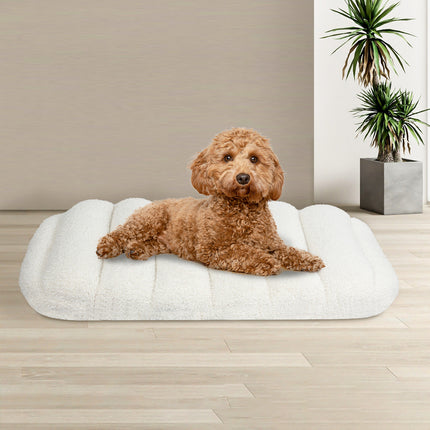 Pawz M Size Orthopedic Dog Bed with Sherpa Plush Removable Cover in White-2029387208892485638