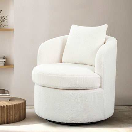 Levede Fleece Swivel Chair-1973193439415767046