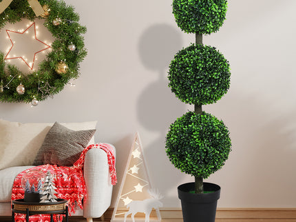Lambu Artificial Triple Ball Boxwood Trees-1910112267198926854