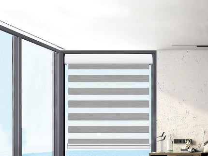 Marlow Blackout Zebra Roller Blind Curtains 120x210 Grey-1910113277401239558