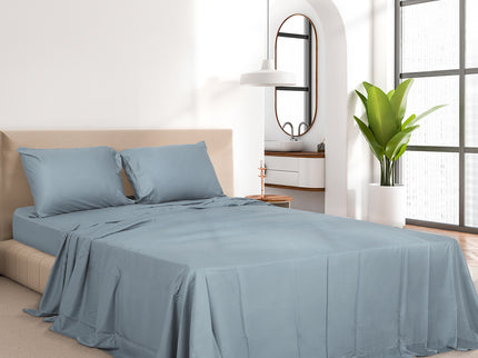 Dreamz 4pcs Queen Size 100% Bamboo Bed Sheet Set in Grey Colour-1942353309125971974