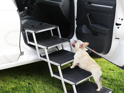 PaWz 5 Steps Dog Ramp Adjustable Height Black-1864184532979290118