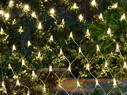 320LED Fairy Lights Net Mesh Curtain Warm white-1864184476779810822