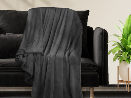 DreamZ 320GSM 220x160cm Ultra Soft Mink Black Single-1942353325391482886