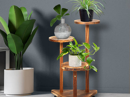 Levede 3-Tier Plant Stand Wood Wooden-1864184730652643334
