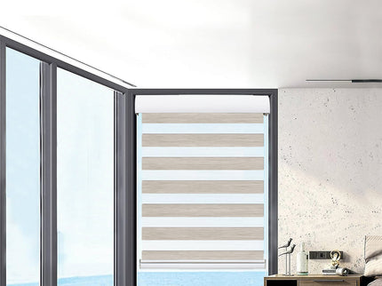 Marlow Blackout Zebra Roller Blind Curtains 60x210 Beige-1910113278886023174