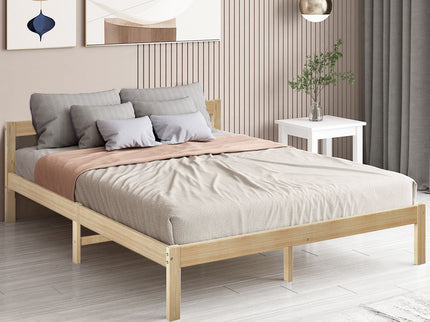 Levede Wooden Bed Frame Double Size Nature Natural-1864183192416817158