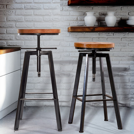 Levede 2x Bar Stools Industrial Kitchen-1975420482605944838
