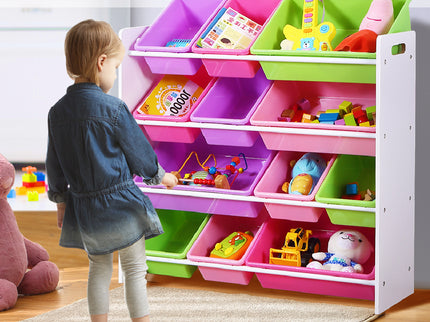 Levede 12Bins Kids Toy Box Bookshelf-1864184634397560839
