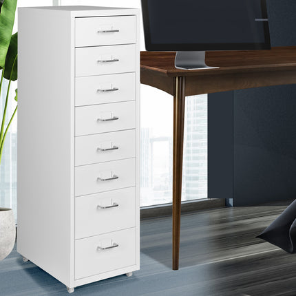 Levede Office Cabinet 8 Drawer Drawers White-1973193874033741831