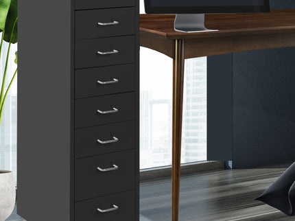 Levede 8 Drawer Office Cabinet Drawers Black-1917016720166490119