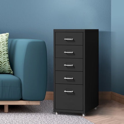 Levede 5 Drawer Office Cabinet Drawers Black-1973193876281888775