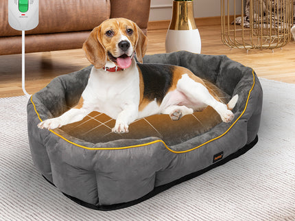 PaWz Electric Pet Heater Bed Heated L Grey Large-1864184526633308166