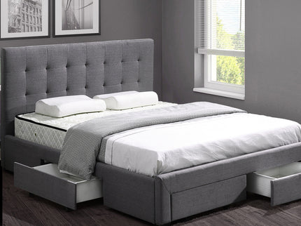Levede Queen Bed Frame Fabric Tufted Dark Grey-1910113204571344902