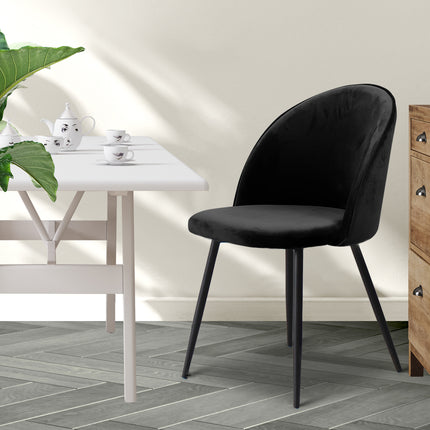 Levede 2x Dining Chairs Kitchen Cafe Black-1973194069391839239