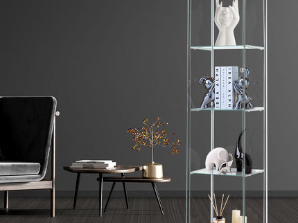 Stacked Display Storage Cabinet Glass Black-1917016729922441223