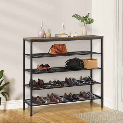 Levede 5-Tier Shoe Rack Storage Cabinet 100cm Wide-1917016720015495175