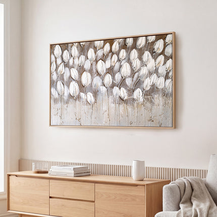 Yezi Modern Floral Canvas Wall Art Large Framed Abstract Painting Decor 80x120cm-2061251859359862791
