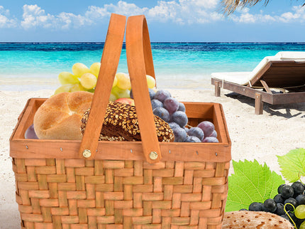 Picnic Basket Baskets Outdoor Deluxe-1864183150641549318