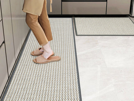 Marlow Kitchen Rug 2PCS Woven Non Slip Absorbent Grey-1910112282952732679
