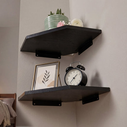 Levede Corner Shelves 2 Pcs Wall Mounted Storage Display Rack Adjustable Bedroom-2061251868872544263