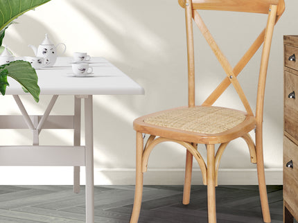 Levede 2X Dining Chairs Cross Back Chair-1910112199226036227