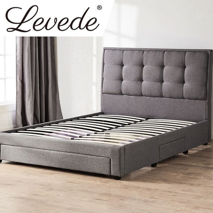 Levede Storage Bed Frame Queen Size-1942353312082956295