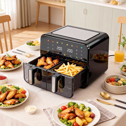 Spector 12L Dual Basket Air Fryer Electric Digital Touchscreen Oil Free Family-2065254300665384967