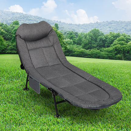 Levede Folding Camping Bed Camp Cots Dark Grey-1975420324023504903